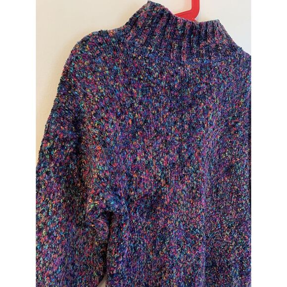 Vintage Express Tricot Women's Sweater Rainbow Lambs Wool Blend Size M Mock Neck - Picture 9 of 14